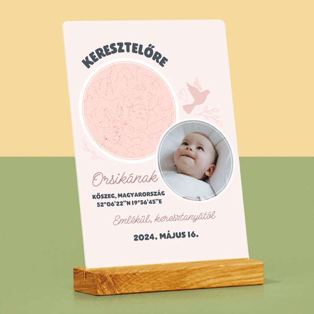 Csillagtérkép: Keresztelőre - Akrilüvegre Nyomtatott Kép