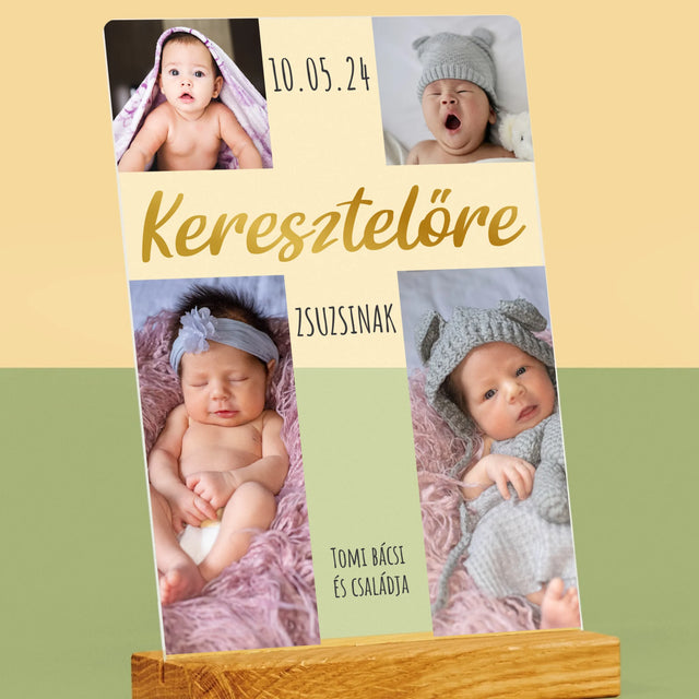 Fotókollázs: Keresztelő Kereszt - Akrilüvegre Nyomtatott Kép