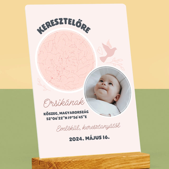 Csillagtérkép: Keresztelőre - Akrilüvegre Nyomtatott Kép