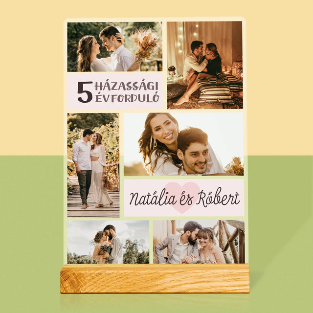 Fotókollázs: 5. Házassági Évforduló - Akrilüvegre Nyomtatott Kép