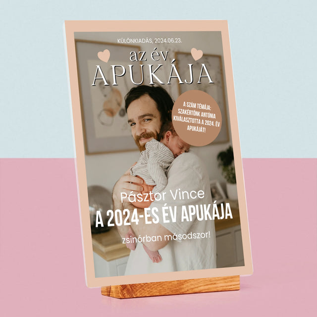 Újság Címlap: Az Év Apukája - Akrilüvegre Nyomtatott Kép