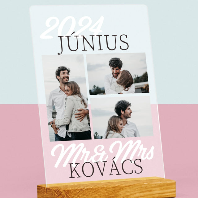Fotókollázs: Mr&Mrs Dátum - Akrilüvegre Nyomtatott Kép