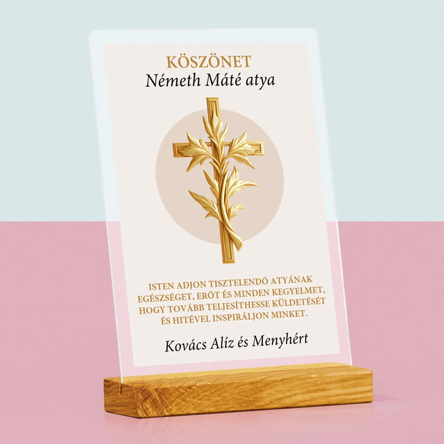Név És Aláírás: Köszönet Papnak - Akrilüvegre Nyomtatott Kép