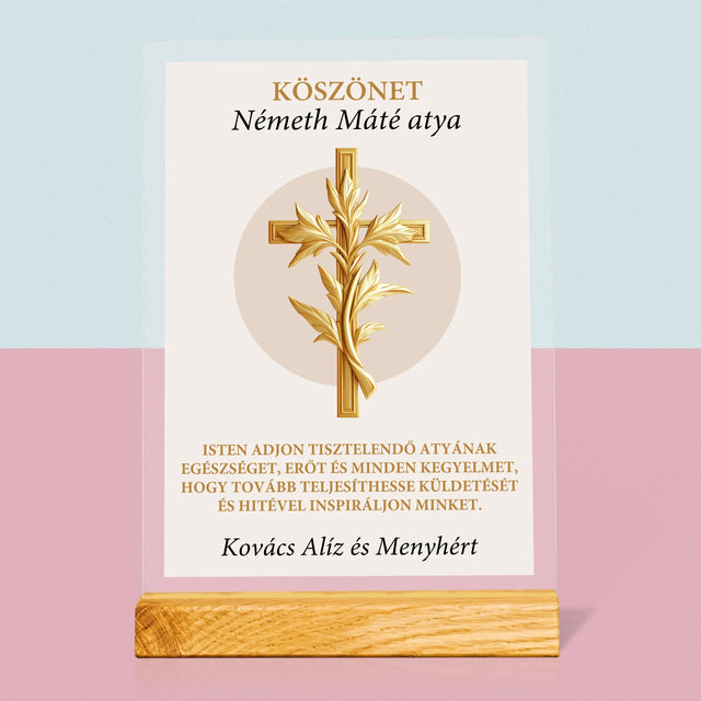 Név És Aláírás: Köszönet Papnak - Akrilüvegre Nyomtatott Kép