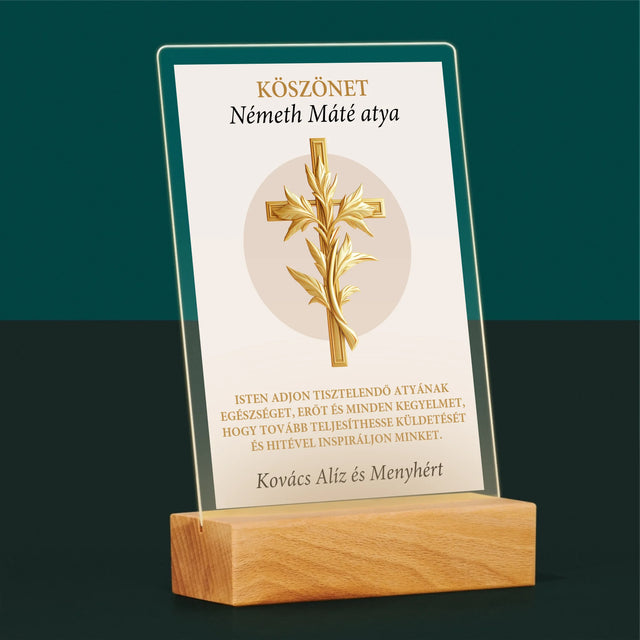 Név És Aláírás: Köszönet Papnak - Akrilüvegre Nyomtatott Kép