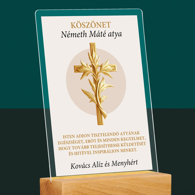 Név És Aláírás: Köszönet Papnak - Akrilüvegre Nyomtatott Kép