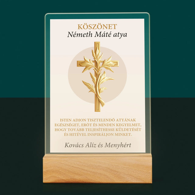 Név És Aláírás: Köszönet Papnak - Akrilüvegre Nyomtatott Kép