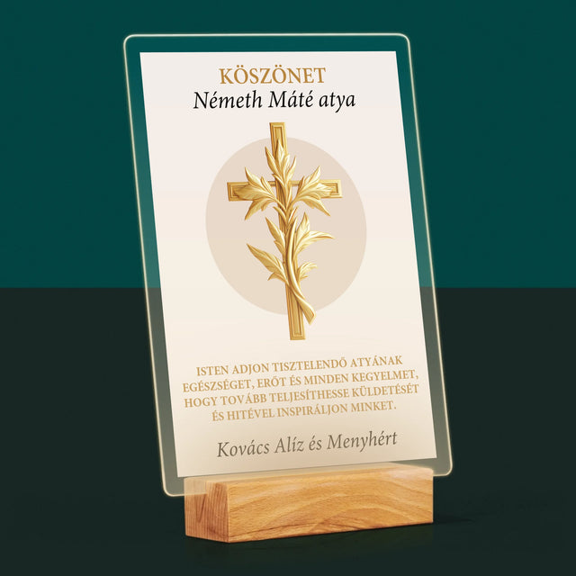 Név És Aláírás: Köszönet Papnak - Akrilüvegre Nyomtatott Kép