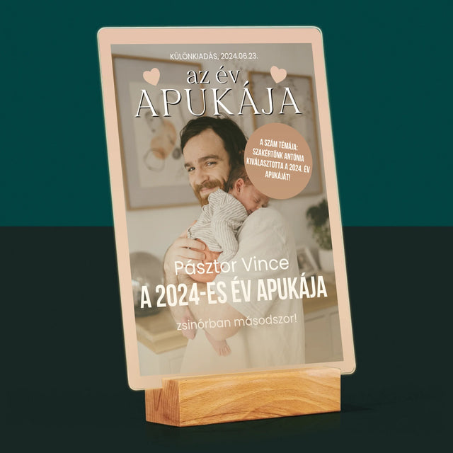 Újság Címlap: Az Év Apukája - Akrilüvegre Nyomtatott Kép