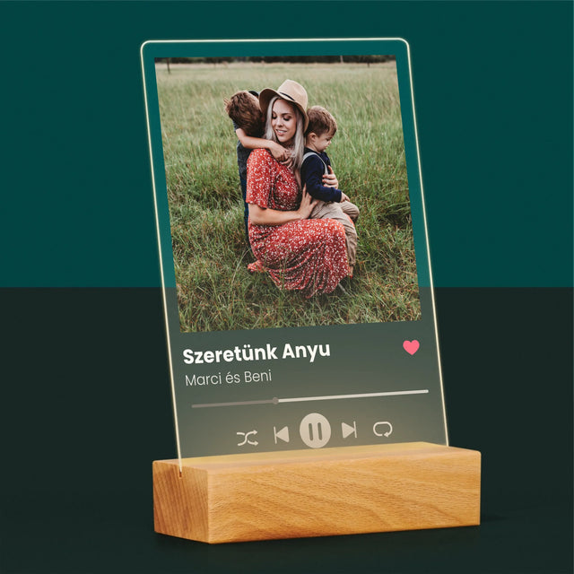 Fotó És Felirat: Szeretünk Anyu - Akrilüvegre Nyomtatott Kép