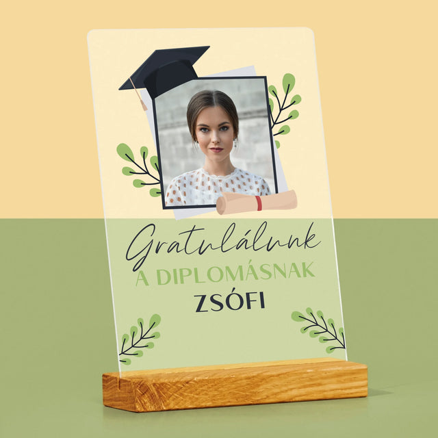 Fotó És Felirat: Gratulálunk A Diplomásnak - Akrilüvegre Nyomtatott Kép
