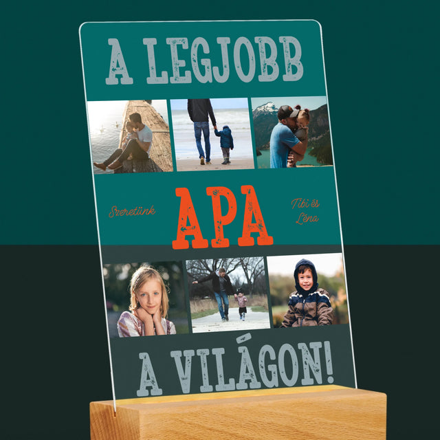 Fotókollázs: A Legjobb Apa A Világon Fénykép - Akrilüvegre Nyomtatott Kép