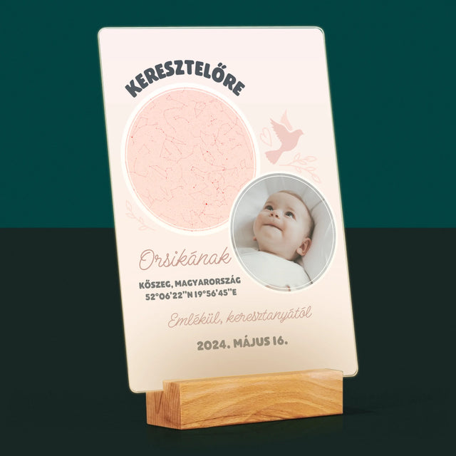 Csillagtérkép: Keresztelőre - Akrilüvegre Nyomtatott Kép