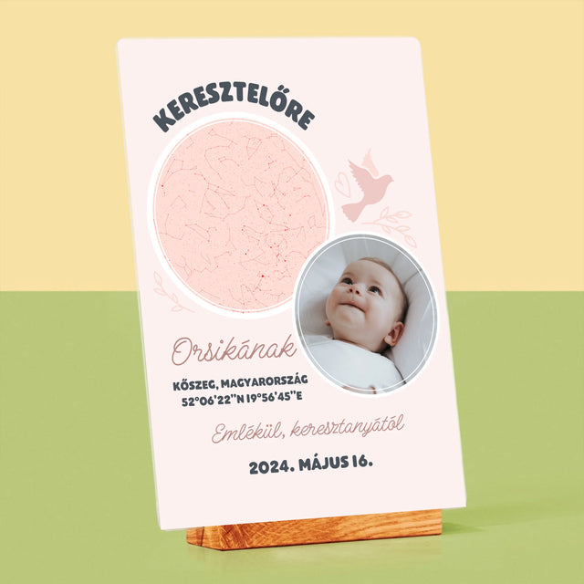 Csillagtérkép: Keresztelőre - Akrilüvegre Nyomtatott Kép