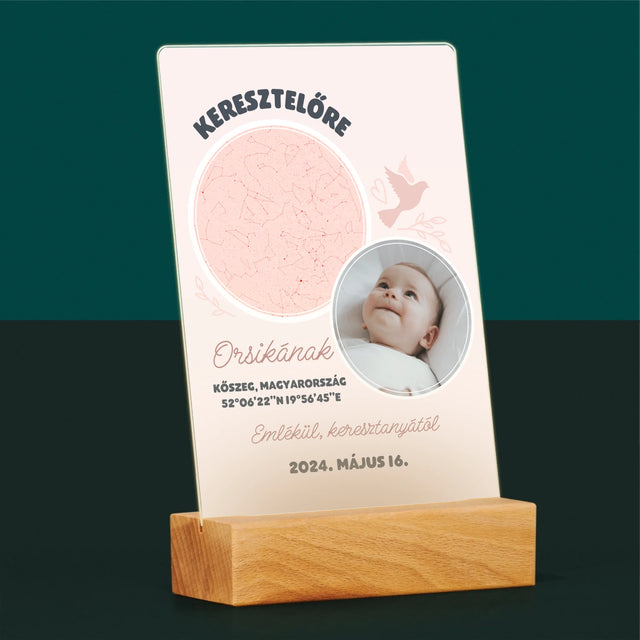 Csillagtérkép: Keresztelőre - Akrilüvegre Nyomtatott Kép