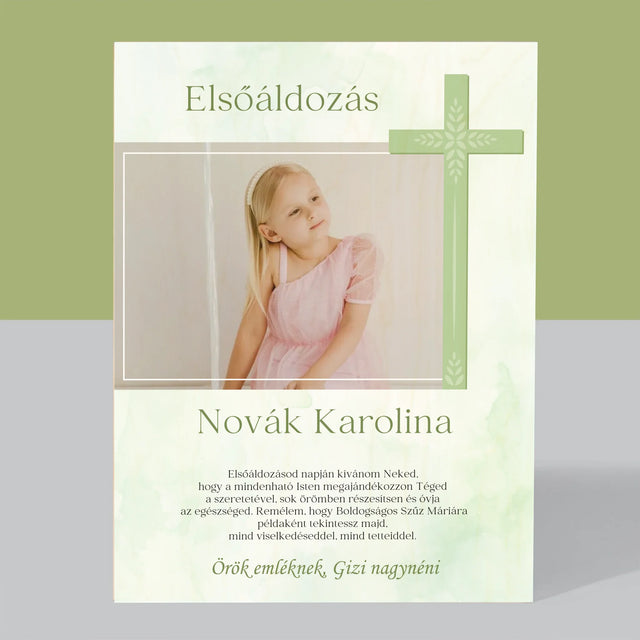 Fotó És Felirat: Elsőáldozási Fénykép Kereszttel - Nyomtatás Fára
