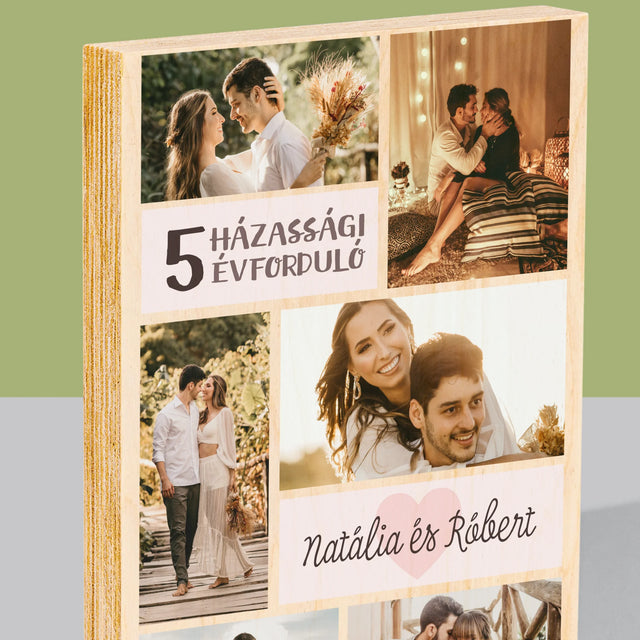 Fotókollázs: 5. Házassági Évforduló - Nyomtatás Fára