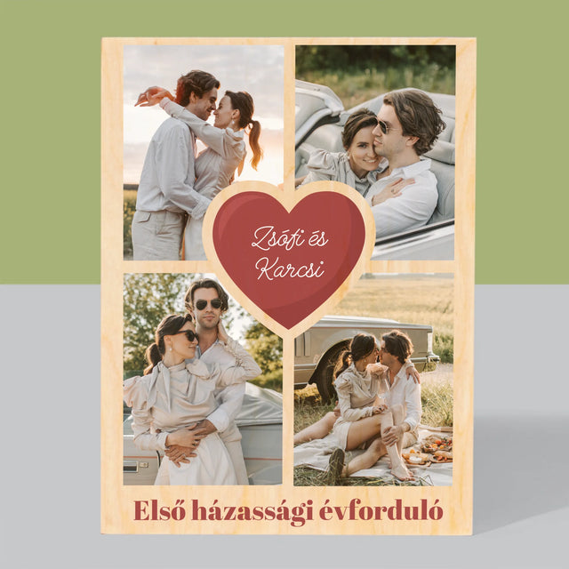 Fotókollázs: Első Évforduló Szív - Nyomtatás Fára