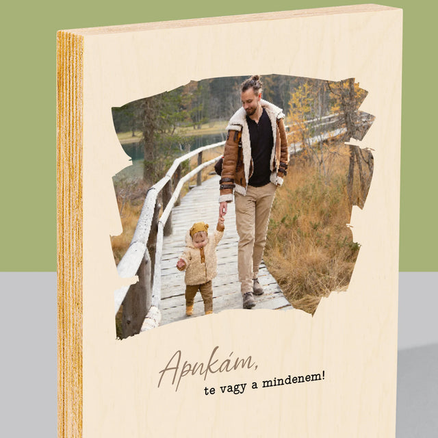 Fotó és aláírás: Apának szóló kártya - Nyomtatás fára | HU