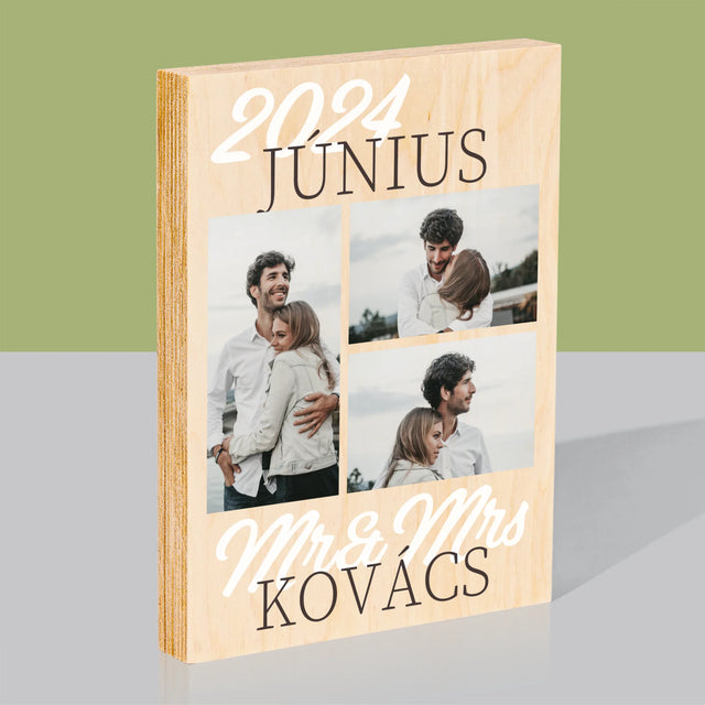 Fotókollázs: Mr&Mrs Dátum - Nyomtatás Fára