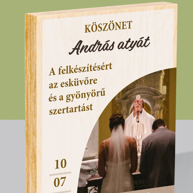 Fotó És Felirat: Köszönet Papnak Az Esküvőért - Nyomtatás Fára