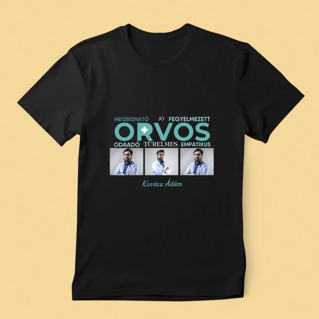 Fotókollázs: Orvos Tulajdonságok - Férfi Póló