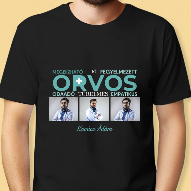 Fotókollázs: Orvos Tulajdonságok - Férfi Póló