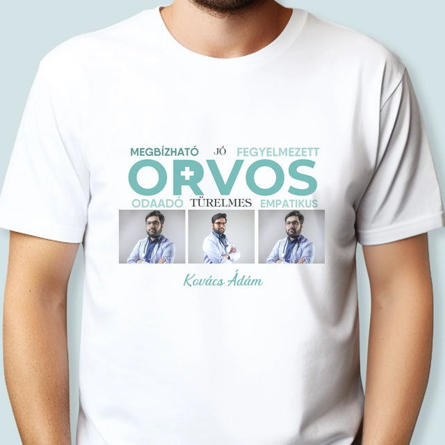 Fotókollázs: Orvos Tulajdonságok - Férfi Póló