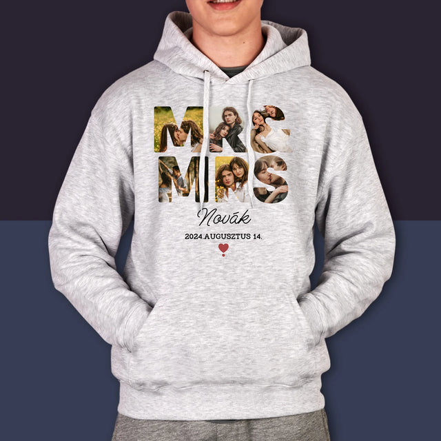 Szó Fotókból: Mr&Mrs - Férfi Kapucnis Pulóver 