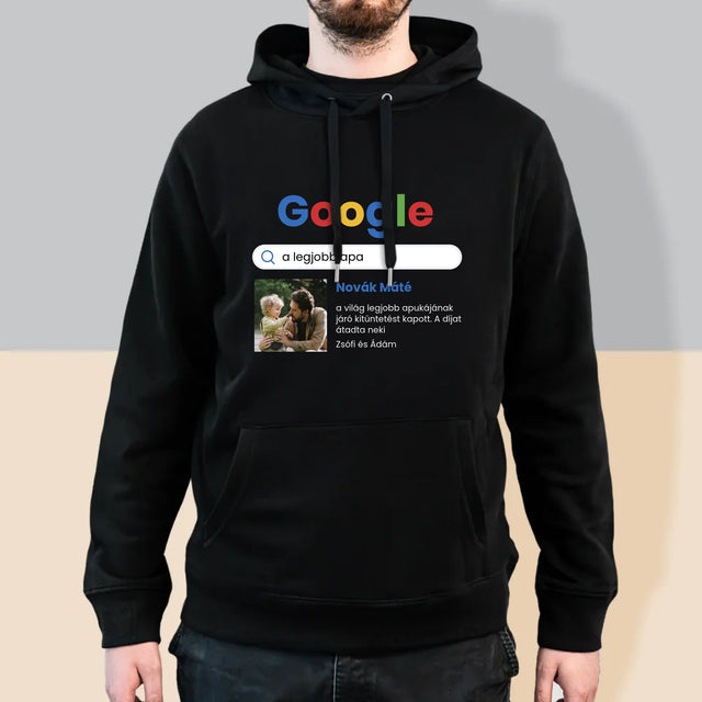 Fotó És Felirat: Legjobb Apa Google Keresés - Férfi Kapucnis Pulóver 