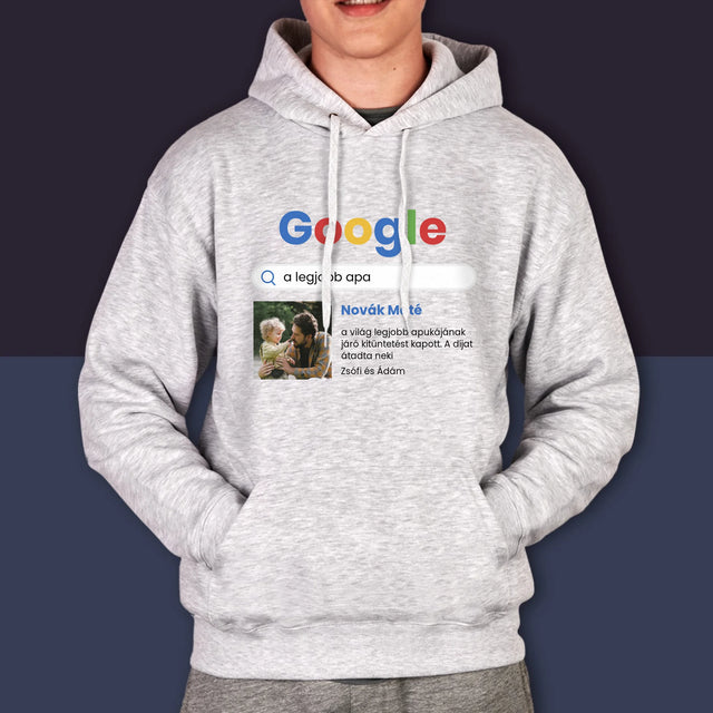 Fotó És Felirat: Legjobb Apa Google Keresés - Férfi Kapucnis Pulóver 