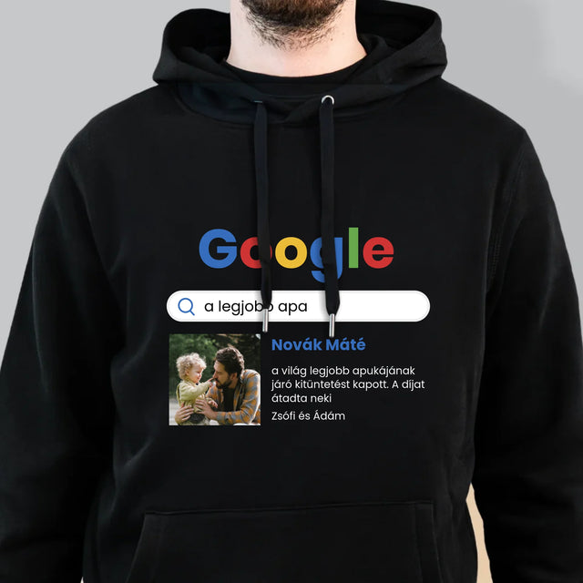 Fotó És Felirat: Legjobb Apa Google Keresés - Férfi Kapucnis Pulóver 