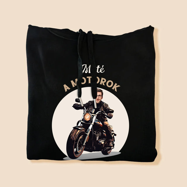 A Te Karaktered: A Motorok Fanja - Férfi Kapucnis Pulóver 