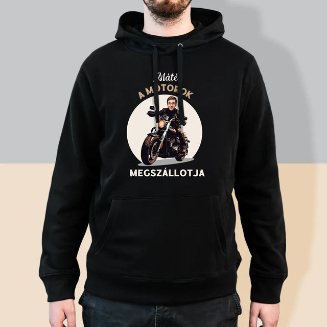 A Te Karaktered: A Motorok Fanja - Férfi Kapucnis Pulóver 