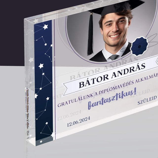 Fotó És Felirat: Gratulálunk A Diplomavédés Alkalmából - Akrilüveg