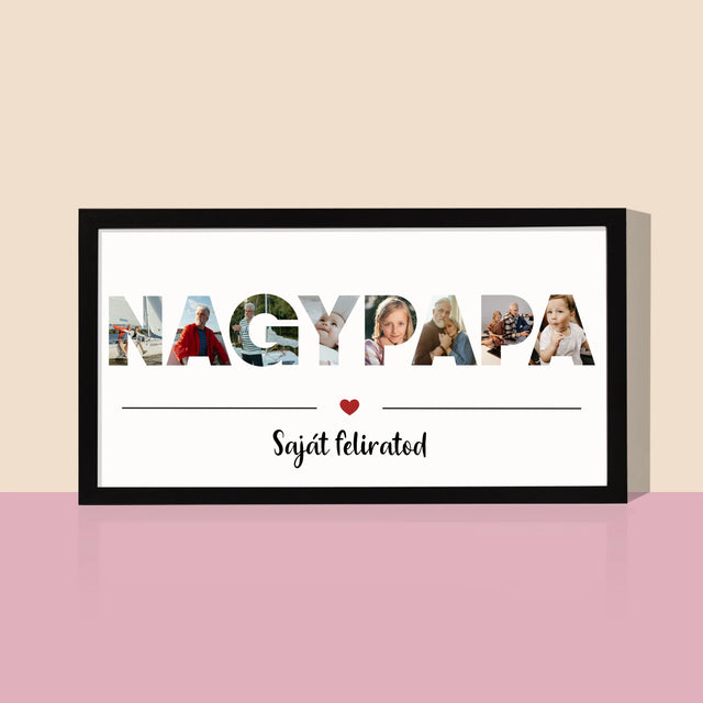 Szó Fotókból: Nagypapa A Képeidből - Keretes Nyomtatott Kép 20X40