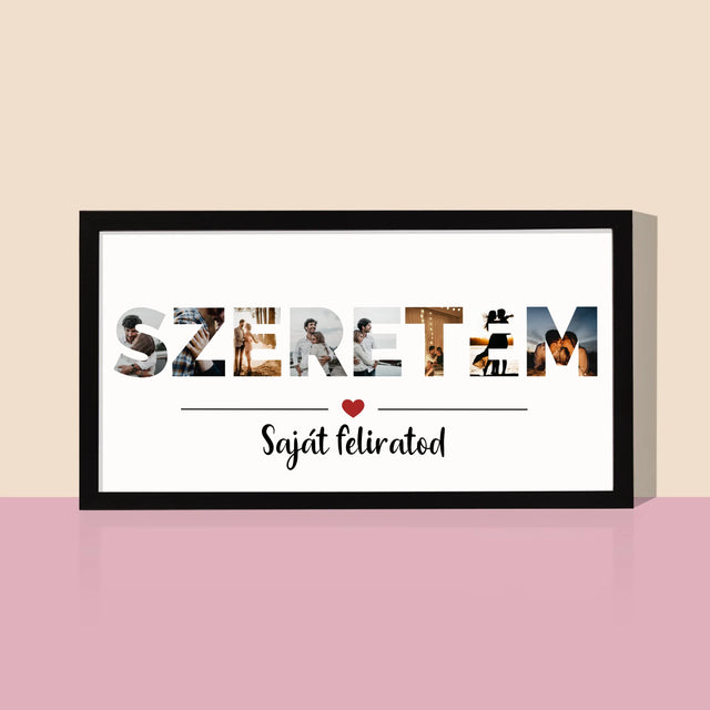 Szó Fotókból: Szeretem Szó A Fotóidból - Keretes Nyomtatott Kép 20X40