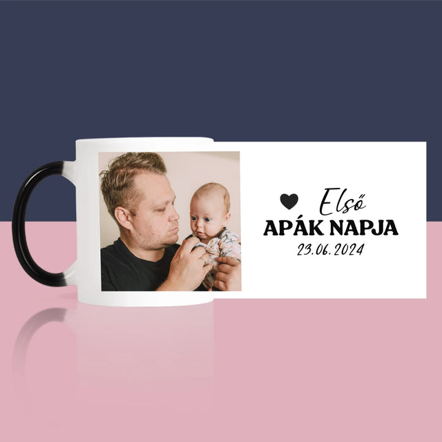 Fotó és aláírás: Első Apák napja - Nyomtatott bögre | HU