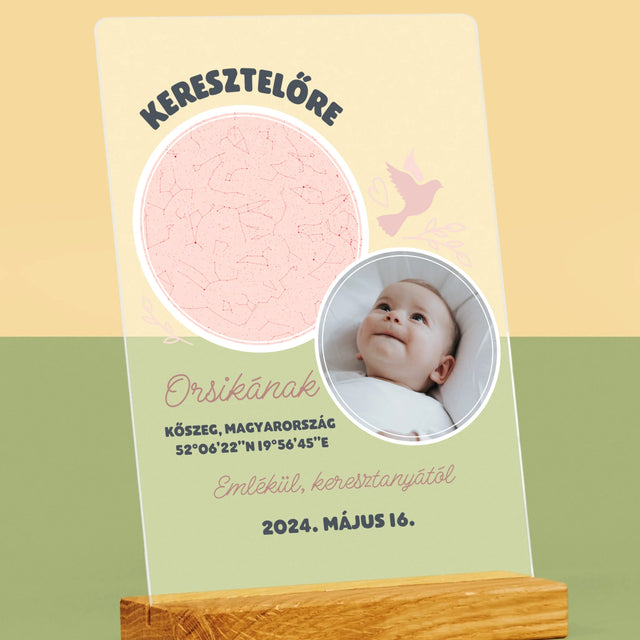 Csillagtérkép: Keresztelőre - Akrilüvegre Nyomtatott Kép