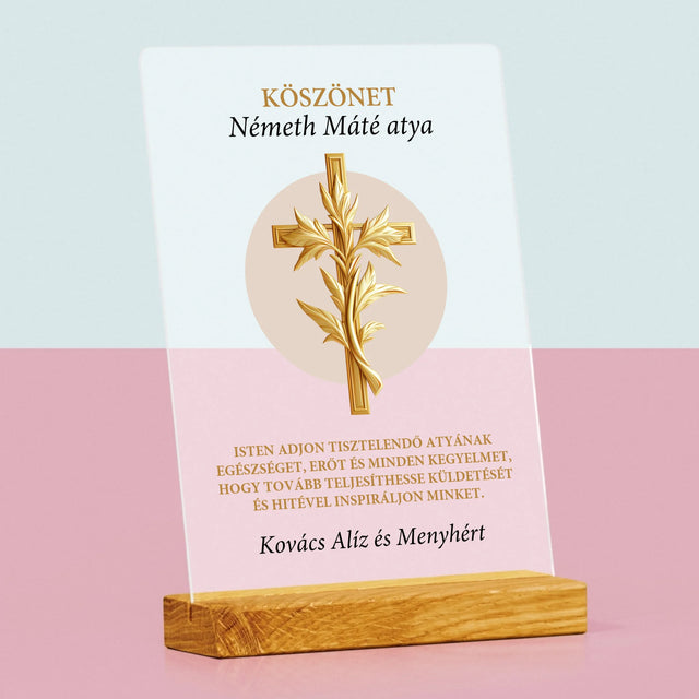 Név És Aláírás: Köszönet Papnak - Akrilüvegre Nyomtatott Kép
