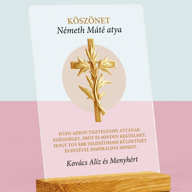 Név És Aláírás: Köszönet Papnak - Akrilüvegre Nyomtatott Kép