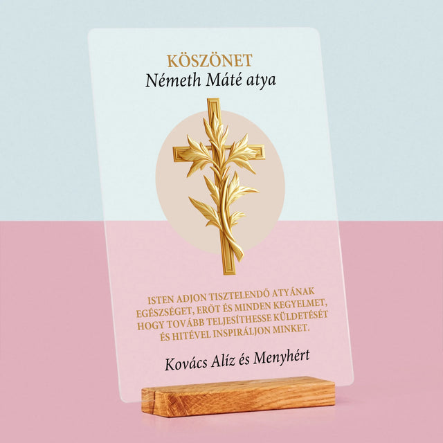 Név És Aláírás: Köszönet Papnak - Akrilüvegre Nyomtatott Kép