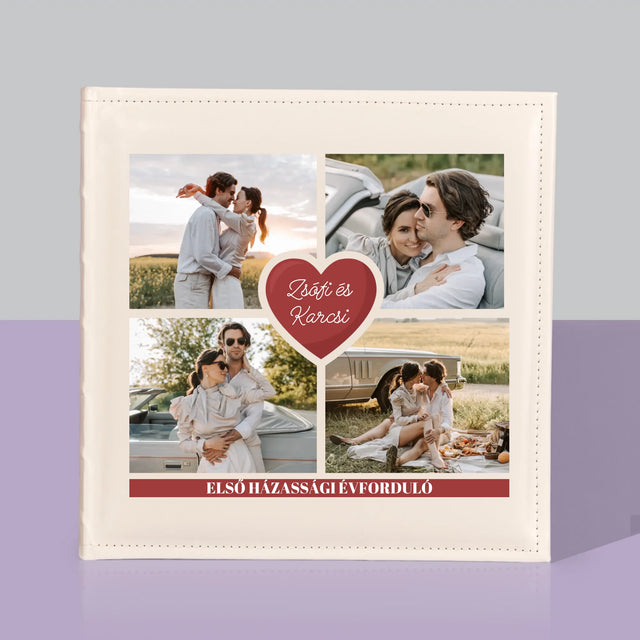 Fotókollázs: Első Évforduló Szív - Fotóalbum