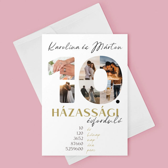 Szó Fotókból: 10. Házassági Évforduló - Üdvözlőlap