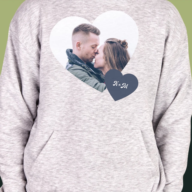 Fotókollázs: Iniciálék, Szívek - Férfi Kapucnis Pulóver 