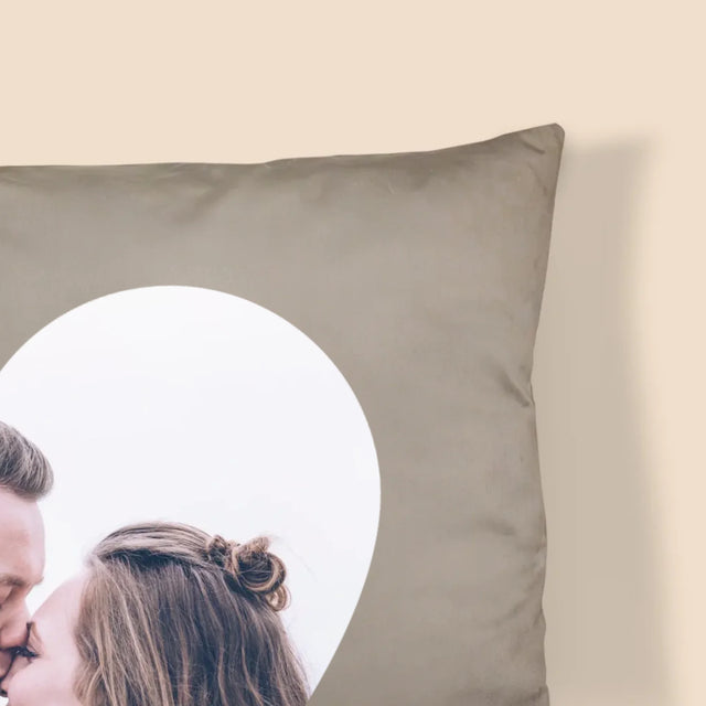 Fotókollázs: Iniciálék, Szívek - Párna