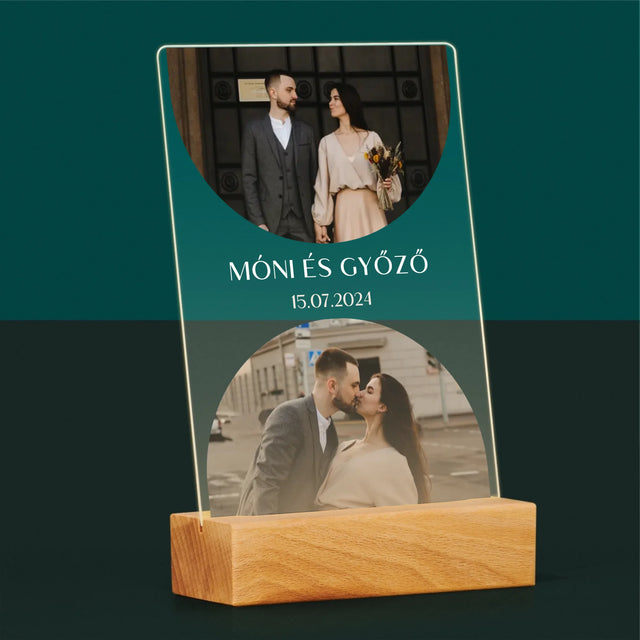 Fotókollázs: Esküvői Dátum - Akrilüvegre Nyomtatott Kép