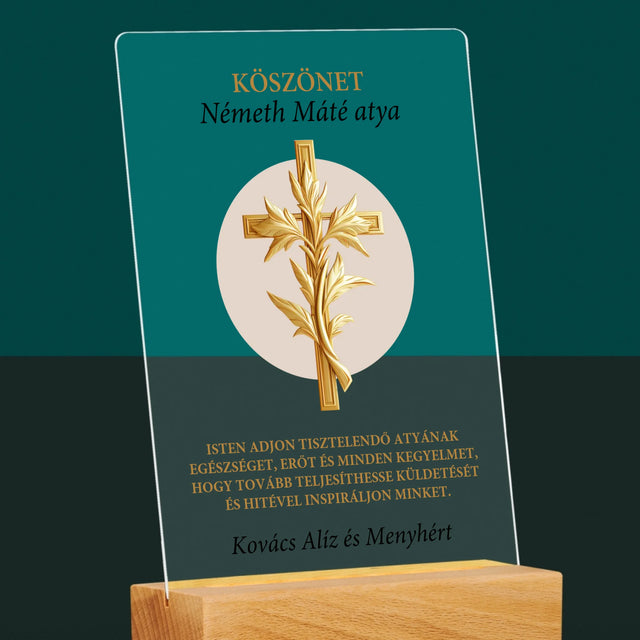Név És Aláírás: Köszönet Papnak - Akrilüvegre Nyomtatott Kép
