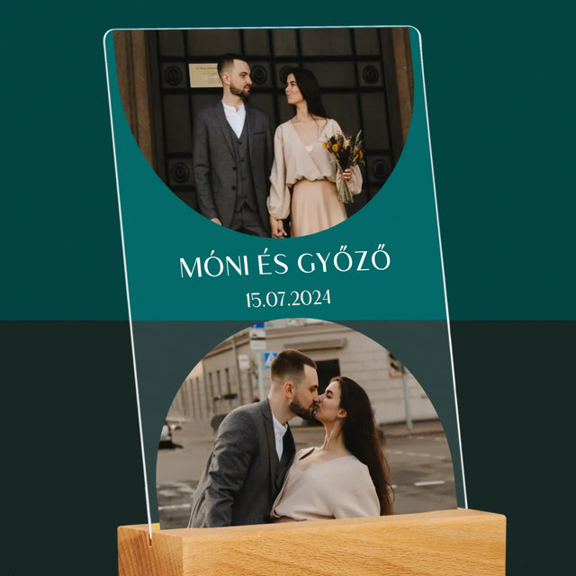 Fotókollázs: Esküvői Dátum - Akrilüvegre Nyomtatott Kép