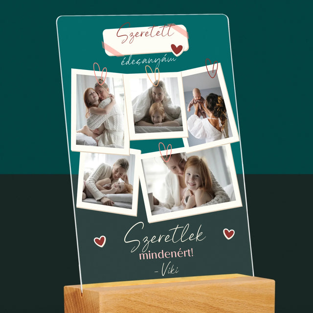 Fotókollázs: Szeretlek Téged Anyu - Akrilüvegre Nyomtatott Kép